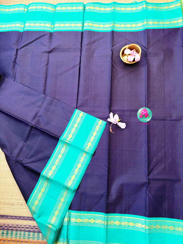 Midnight Ocean: The 2G Dark Blue Vaira Oosi Kanchipattu & Sea Green Symphony