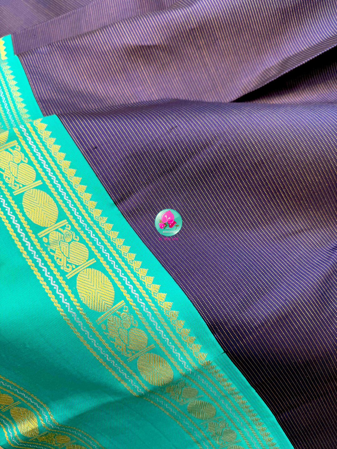 Midnight Ocean: The 2G Dark Blue Vaira Oosi Kanchipattu & Sea Green Symphony