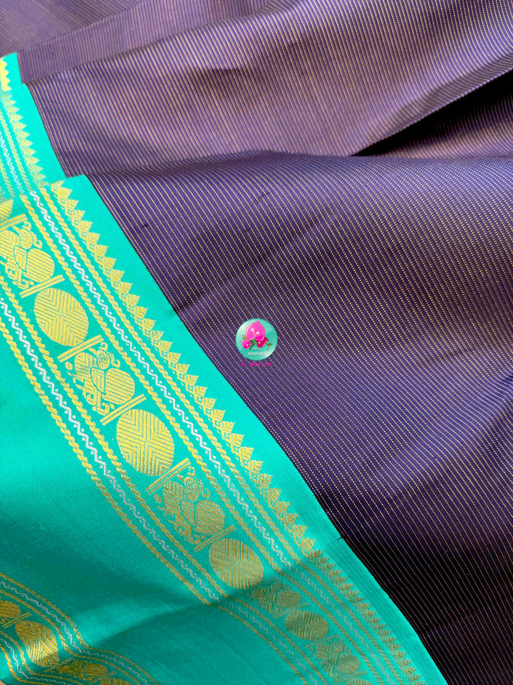 Midnight Ocean: The 2G Dark Blue Vaira Oosi Kanchipattu & Sea Green Symphony