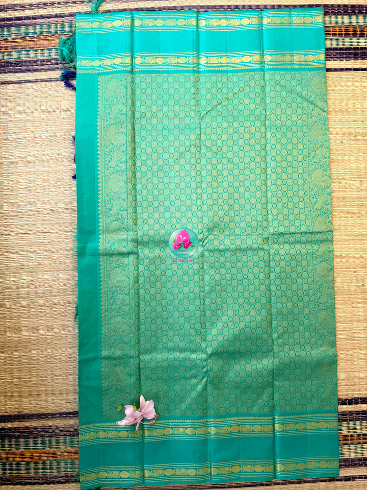 Midnight Ocean: The 2G Dark Blue Vaira Oosi Kanchipattu & Sea Green Symphony