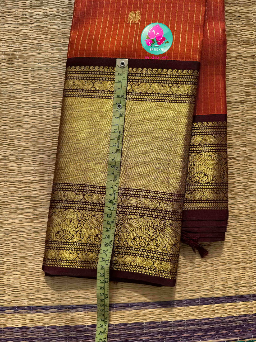 Vintage Earth & Gold: The Rust Orange Vaira Oosi Kanchipuram & Grand Artisan Borders