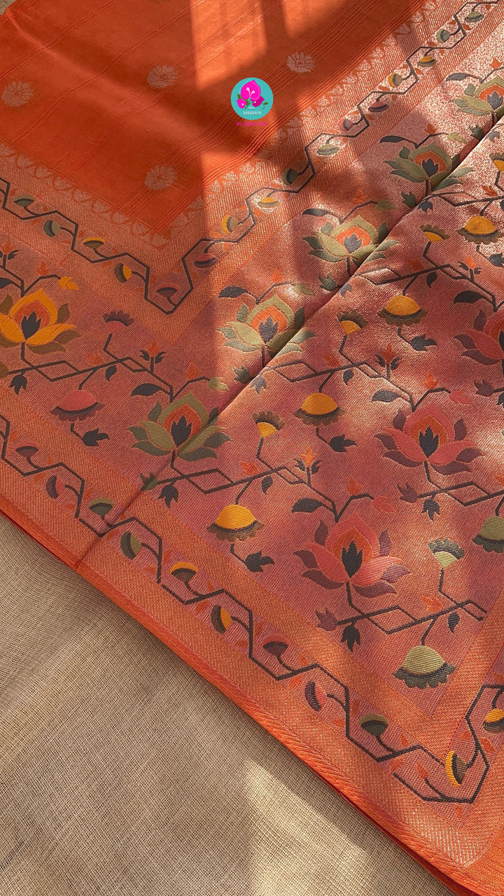 Banarasi Tussar Georgette Saree With beautiful border