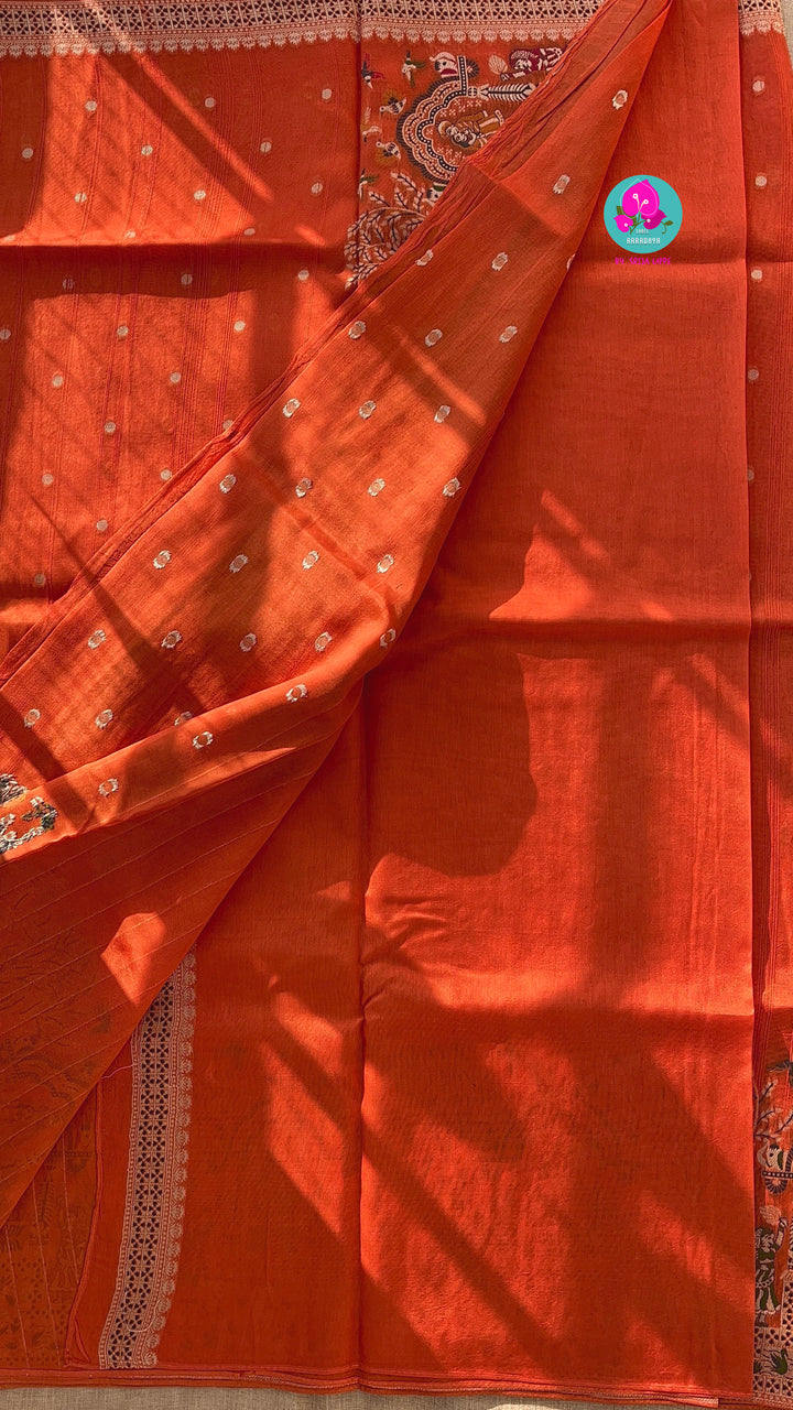 Banarasi Tussar Georgette Saree With beautiful border