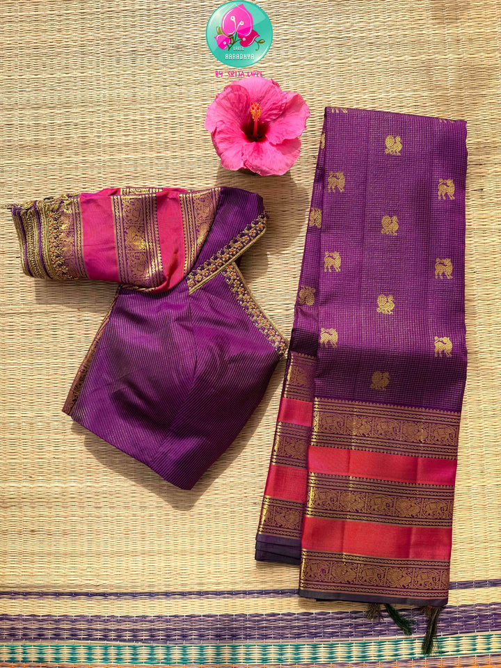 Royal Amethyst & Magenta: The Purple Vaira Oosi Pure Kanchipattu
