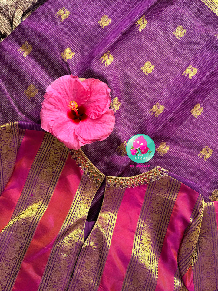 Royal Amethyst & Magenta: The Purple Vaira Oosi Pure Kanchipattu