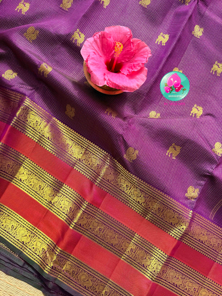 Royal Amethyst & Magenta: The Purple Vaira Oosi Pure Kanchipattu