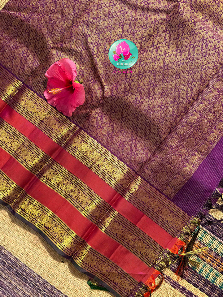 Royal Amethyst & Magenta: The Purple Vaira Oosi Pure Kanchipattu